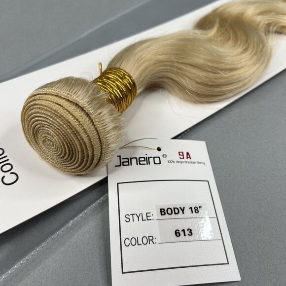 18” Body Wave #613 Platinum Blonde Unprocessed Brazilian Human Hair Extensions - Picture 3 of 5